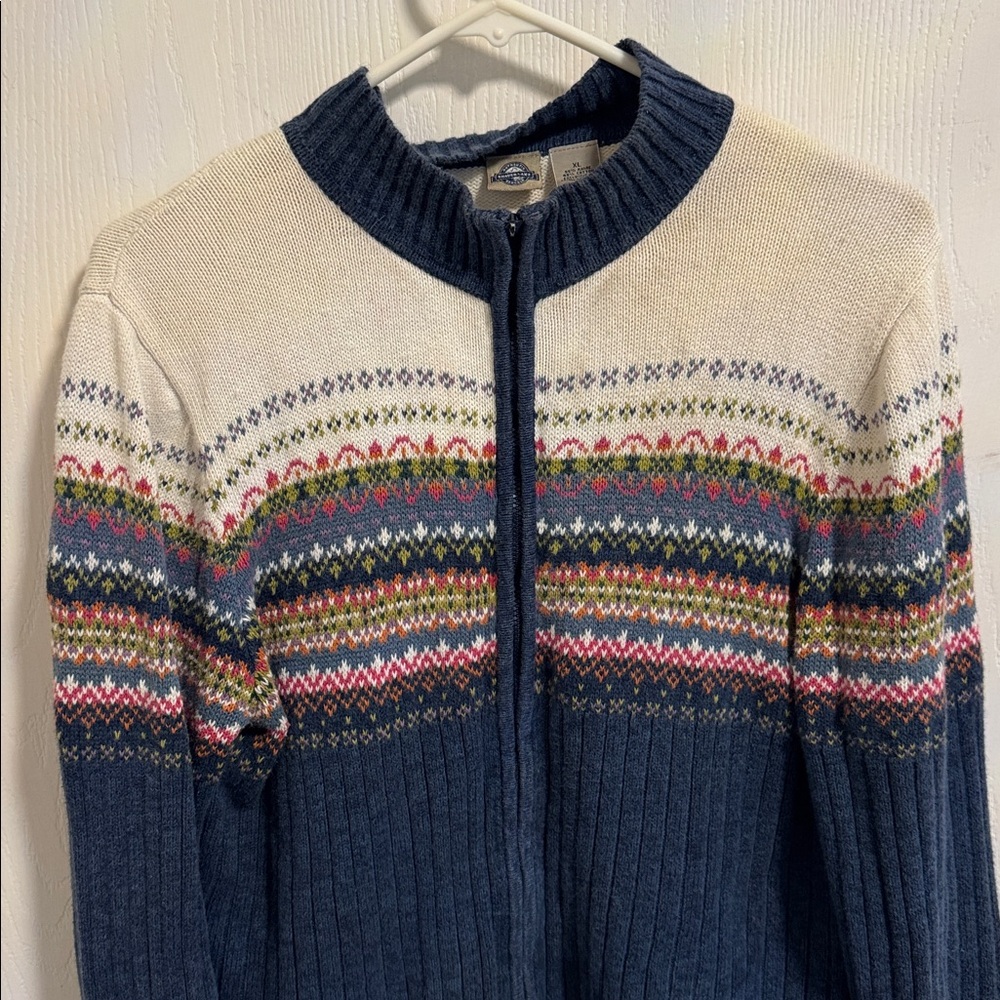 Shaver Lake Women’s XL Full Zip‎ Cardigan Sweater Long Sleeve Colorful Casual - Picture 2 of 10
